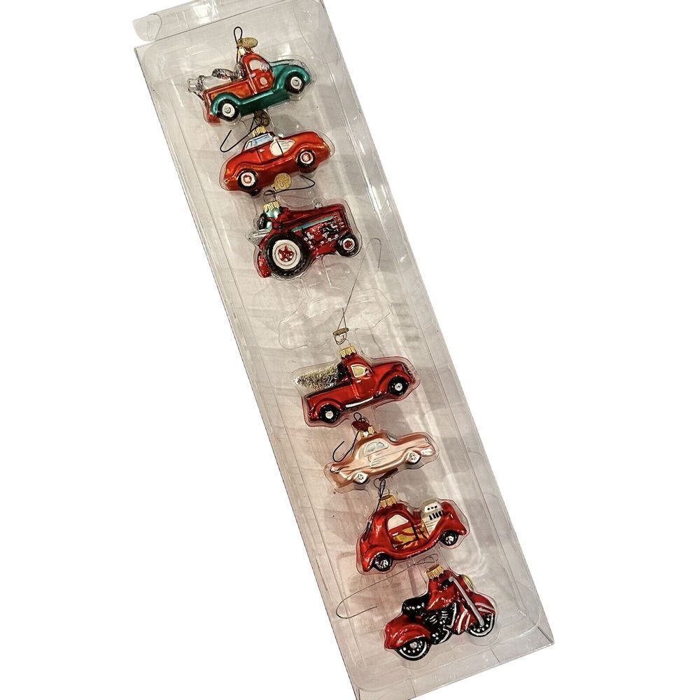 Department‎ 56 Tiny Trimmings Vehicle Ornament Set Of 7 Truck Tractor Motorcycle